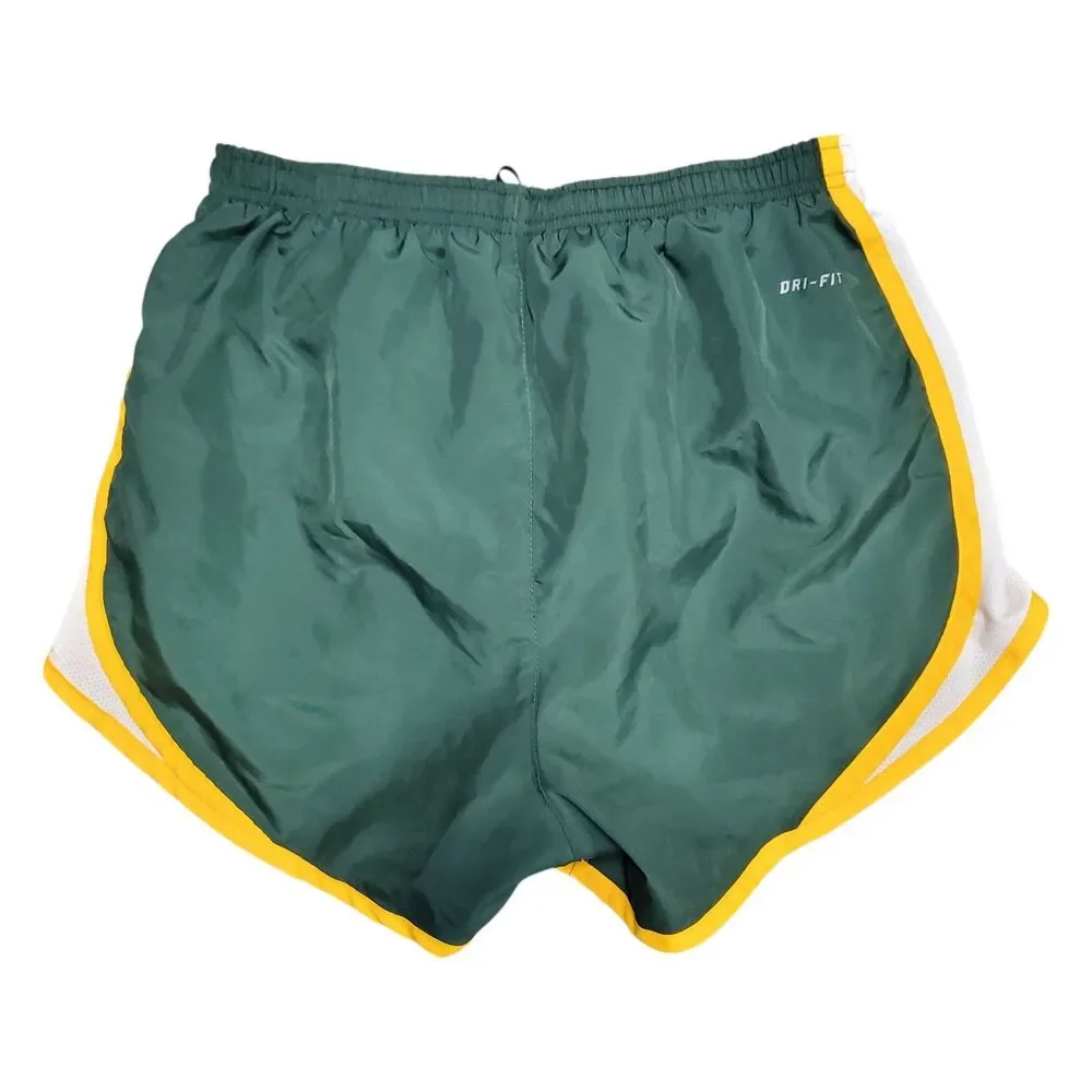 BAYLOR BEARS Shorts Womens Small Green Gold NIKE Running Activewear Workout